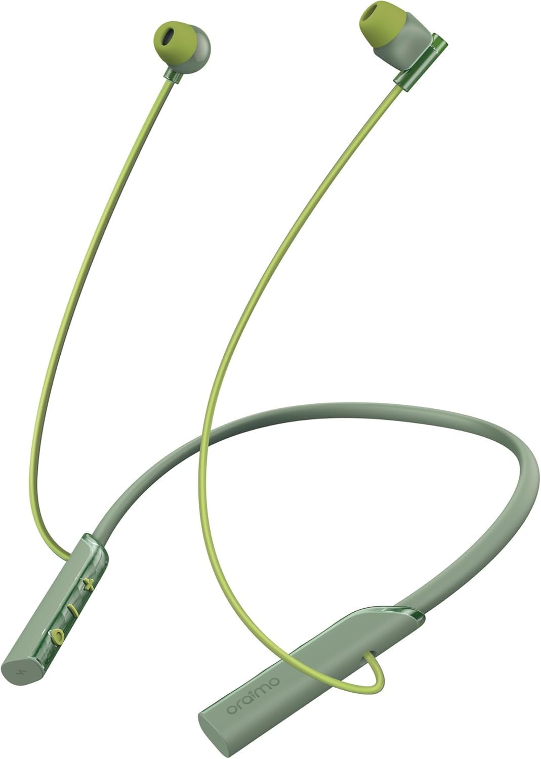 Oraimo NeckLite Wireless Neckband Earbuds, Wearable Around Neck Headphones Built-in Microphone, Bluetooth Headset Magnetic Earphones Deep Bass, Ultra-Lightweight Comfort, 30H Playtime, Green