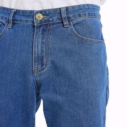 COEVALS CLUB Men's Straight Leg 5-Pocket Regular Fit Workwear Flex Jeans4