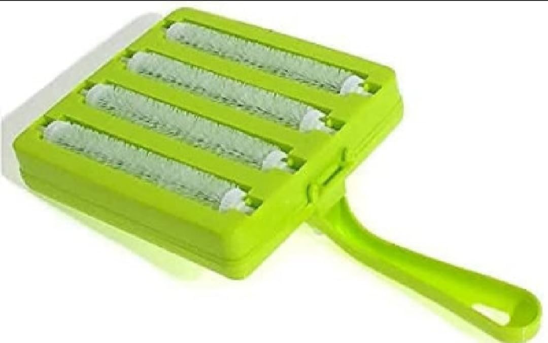 4 Rollers with Tough Nylon bristles Sweep up Plastic Handheld Carpet Roller Brush Cleaning with Dust Crumb Collector, Wet, and Dry Brush (B0D5CQ6DVF) Amazon Price History, Amazon Price Tracker