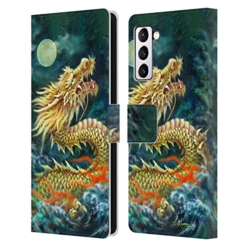 Housse en cuir premium Samsung Galaxy S21+ 5G design dragon féerique