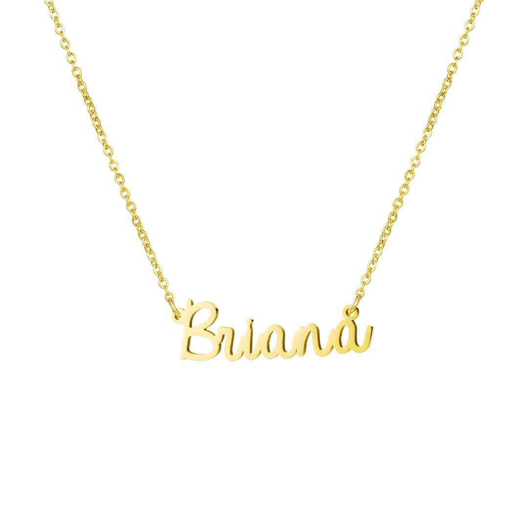 YiyangPersonalized Name Necklace 18K Gold Plated Stainless Steel pendant Jewelry Birthday Gift for Girls