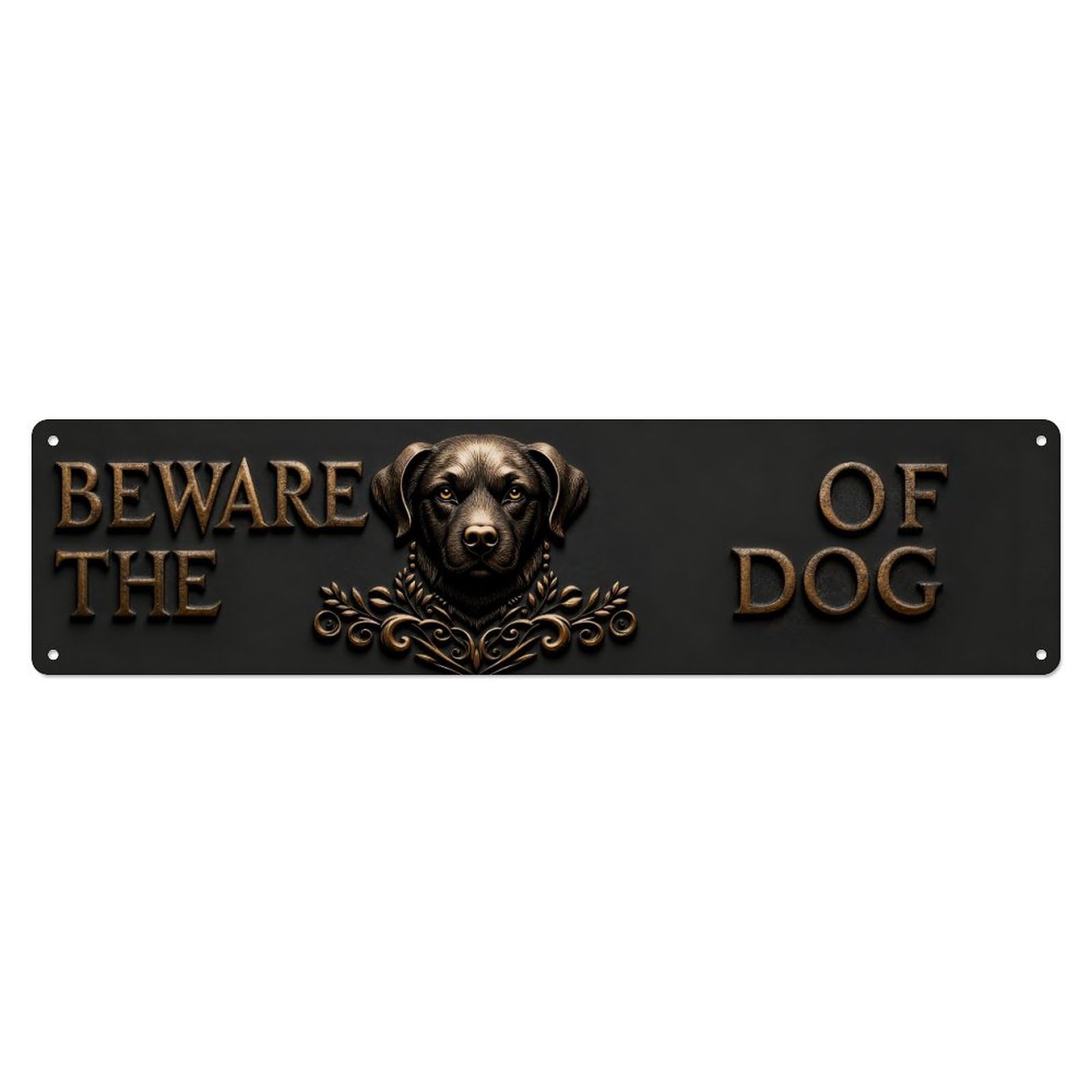 Beware The Dog Sign Pattern Metal Tin Sign Plaque