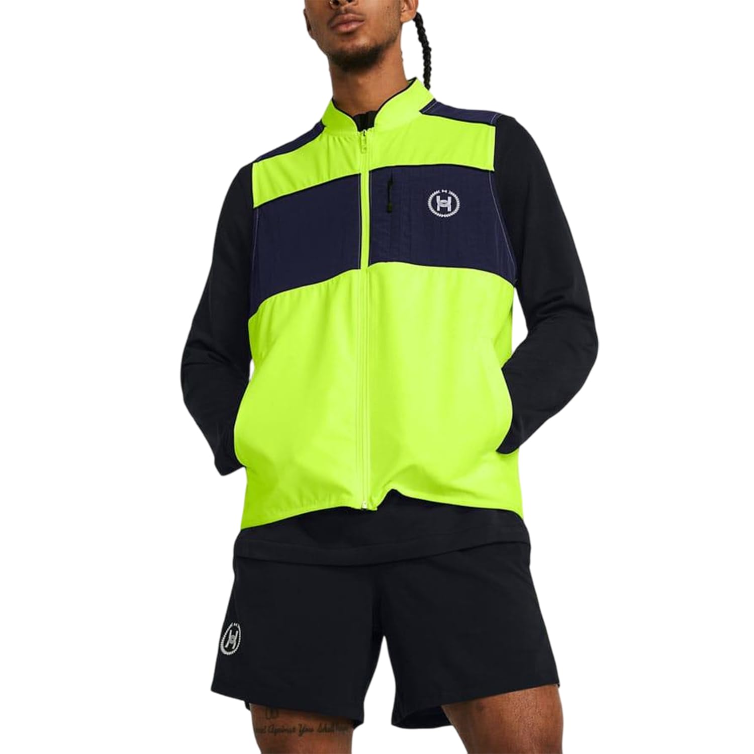 Under Armour Herren Run Everywhere Vest Laufbekleidung Laufweste High Vis Yellow 731/Midnight Navy 410/White 100 - Neongelb S