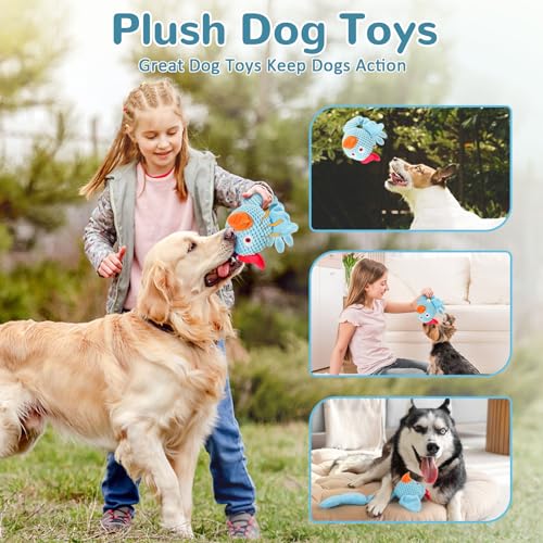 Image of Fuufome Squeaky Dog Toys for Medium and Small Dogs-Interactive Tug of War Toy for Puppy Teething,Great Plush Dog Toy for Dogs to Keep Them Busy