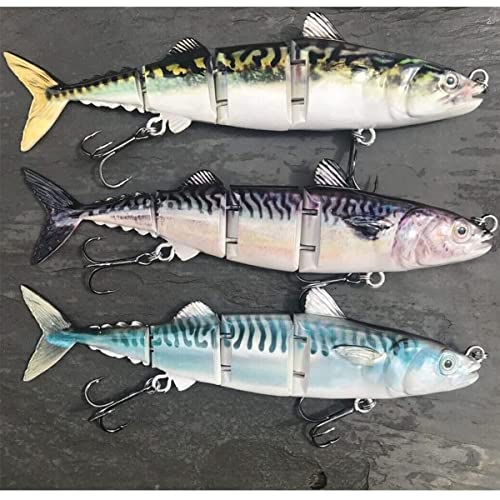 Frgkbtm Tuna Pike Fishing Lure Sea Fishing Lures For Bass Perch Trout Mackerel, Multi Jointed Swimbaits With Treble Hooks Bionic Swimming Sinking Lures,For Freshwater Saltwater Fishing #TOP4