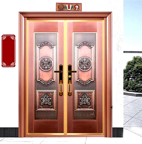 Image of 7 Inche Aluminium Metal Shank Chakra Tilak for Door, Shank Chakra Namah Wall Hanging Decorative for Home & Office Door Hanging (Copper Multicolour)
