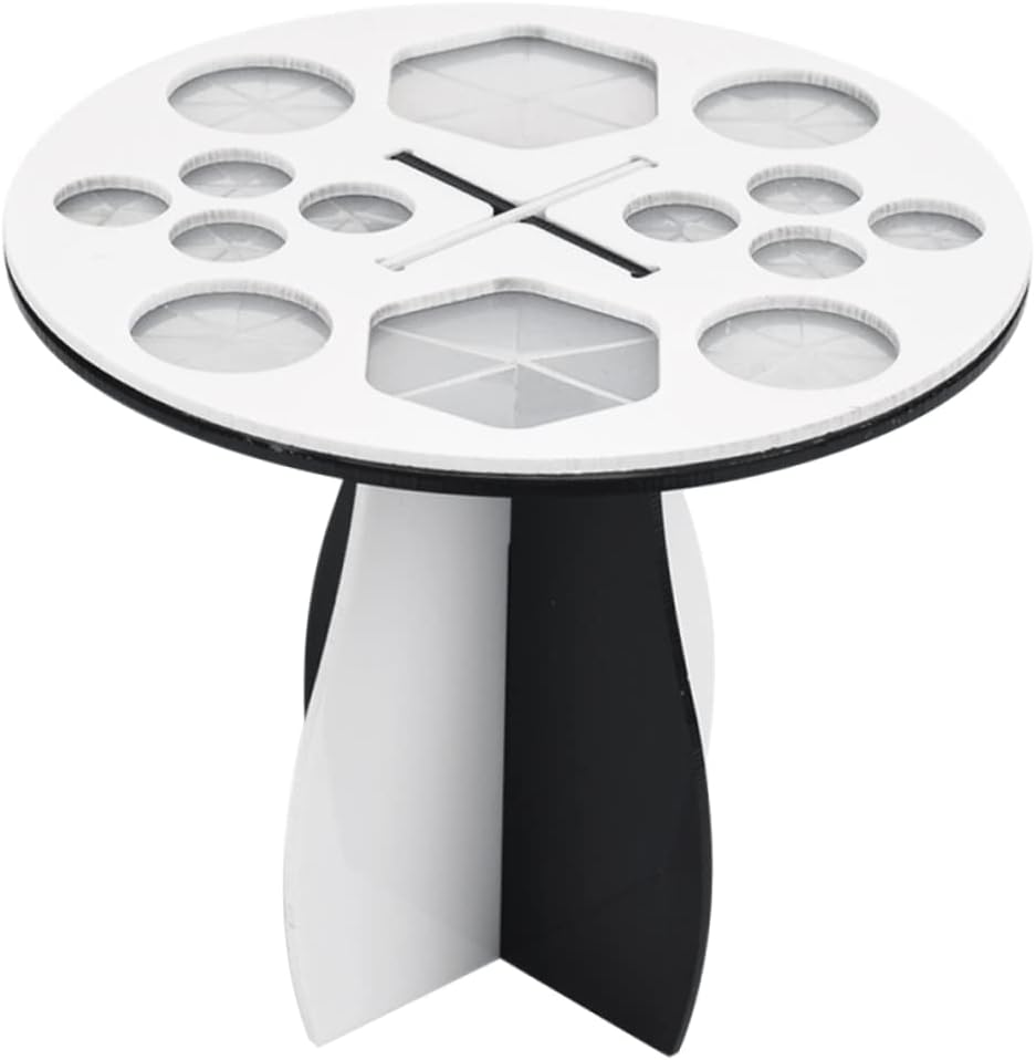 Lurrose Makeup Brush Drying Rack 14 Holes Makeup Brush Holder Stand Display Cosmetic Shelf Tools No Brush