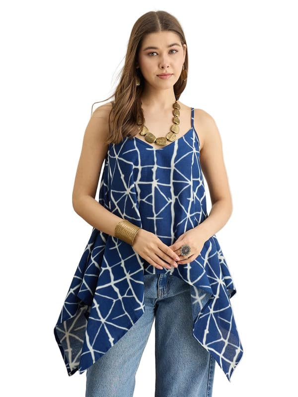 inweave Indigo Ikkat Print Indo-Western Top-picture-17