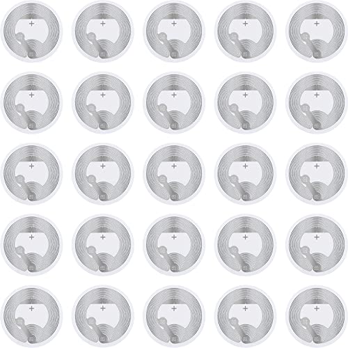 48 Pieces NTAG215 NFC Stickers 1 Inch Round NTAG215 Tags Compatible with TagMo Amiibo 504 Bytes NFC Stickers for All NFC Enabled Mobile Phones and Devices, Fully Programmable NFC Stickers