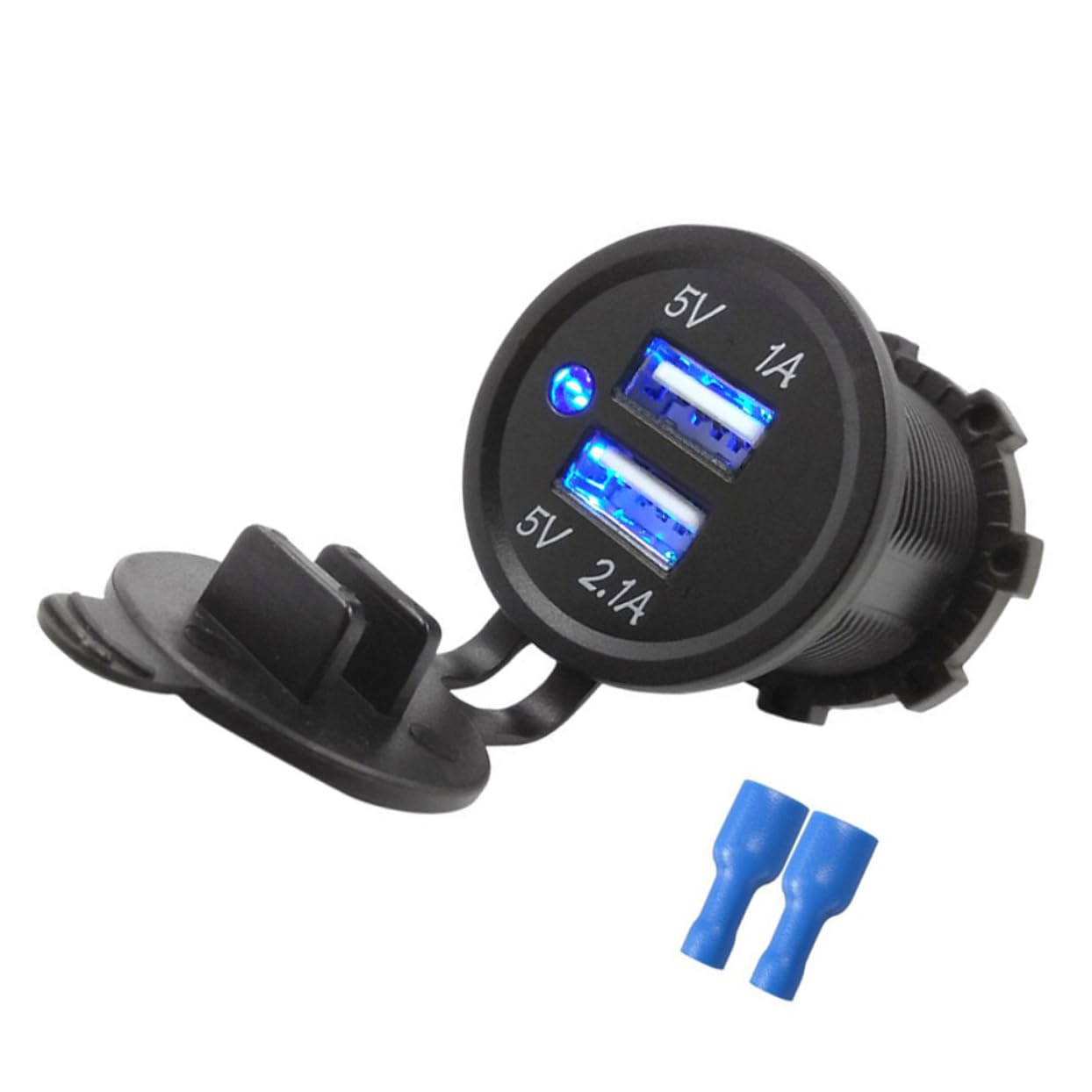 KOMBIUDA 1 PC Dual Port Motorbike Charger Portable Vehicle Charger for Motorbike Scooter Refitted Cars Black