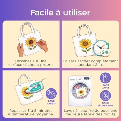 40 marqueurs textile et tissu