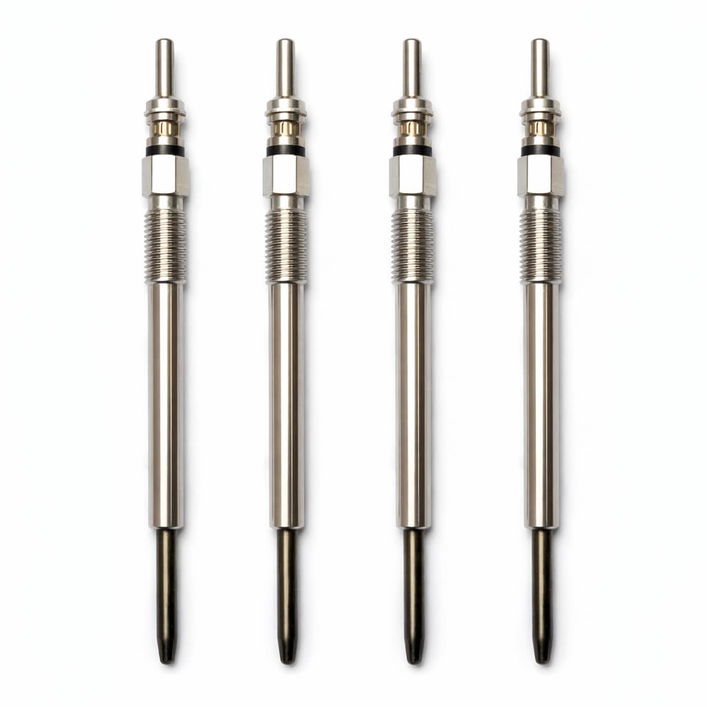 Diesel Glow Plug (Set of 4) | Compatible with Maruti Swift, Dzire, Ritz, Baleno, Ertiga, Fiat Punto, Linea, Vista & Chevrolet Sail Diesel | Dual Coil, Fast Heating, Long Life | TBS - The Black Smith