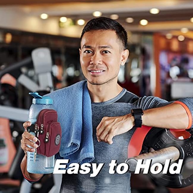 Gym Water Caddy with Phone Holder, Water Bottle Sleeve Bag with Pocket for Cards, Keys, Wallet, Gym Bottle Accessories for Men Women