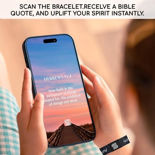 Daily Bible Verse Bracelet - Scan Phone, Christian Gifts For Men, Women, God Is Greater Than The Highs And Lows Scripture Bracelets For Prayer, Wearable Jesus Faith Devotional God Band3