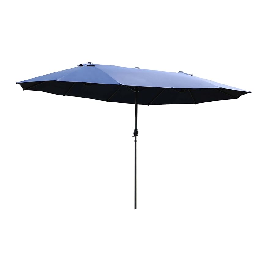 Immagine del prodotto Outsunny Ombrellone da Giardino 460x270x240cm Doppio con Apertura a Manovella, Acciaio e Poliestere Blu
