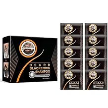 Natural Darkening Beard Blackening Color Shampoo, Beard Coloring for Men Dye Shampoo 1Box/10Pcs