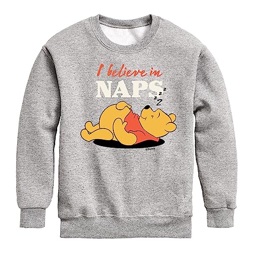 Disney Winnie The Pooh - I Believe in Naps - Toddler and Youth Crewneck Fleece Sweatshirt