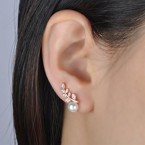 Yumilok Oorstekers, Roségoud, 925 Sterling Zilver, Zirkonia