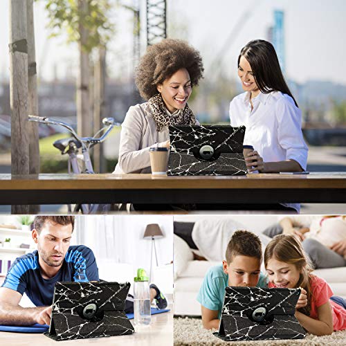 iPad 10.2 Inch Case - 360 Rotating Protective Cover with Sleep Function (Black Marble) by YQMYXG - Image 4