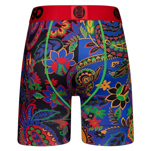 PSD Men's Boxer Briefs - Paisley Pop, 7 Inch Inseam, Moisture-Wicking, 4-Way Stretch, Boxer Briefs for Men, Large4