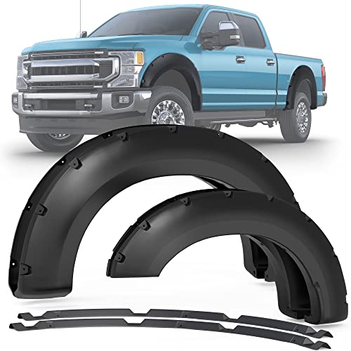 YITAMOTOR Fender Flares, Compatible with 2017-2022 Ford F250 F350 Superduty, Pickup Smooth Pocket-Rivet Wheel 4PCS 2017-2022 F250