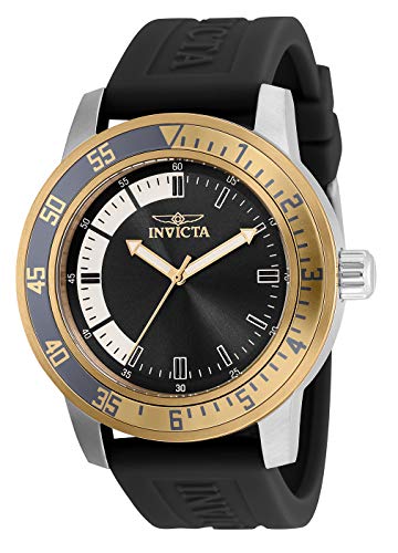 Invicta Men's Specialty Stainless Steel Quartz Watch with Silicone Strap, Black, 22 (Model: 35681)
