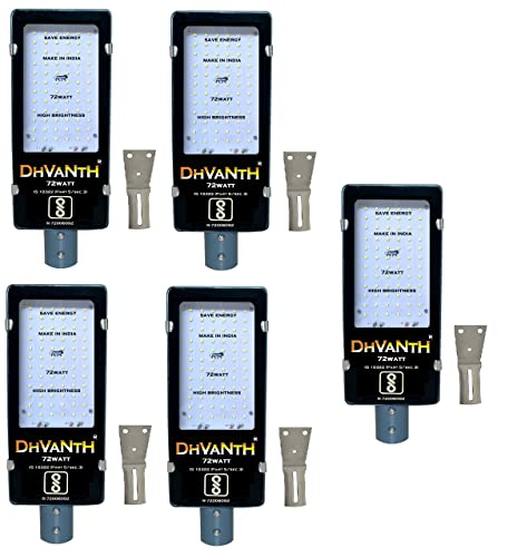 Image of DHVANTH LED Lights Outdoor Waterproof 36 W Street Light with Wall Mount, IP65 Driver,2 Year Warranty, Metal Body (72Watt Pack-5)