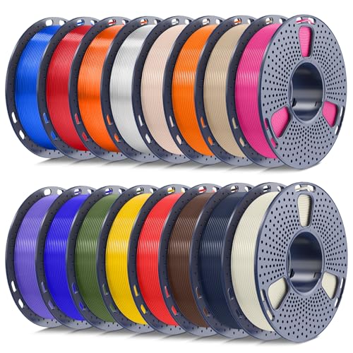 SUNLU PLA+ Filament Bundle 1.75mm Upgraded Formula 250g Spool 16 Rolls