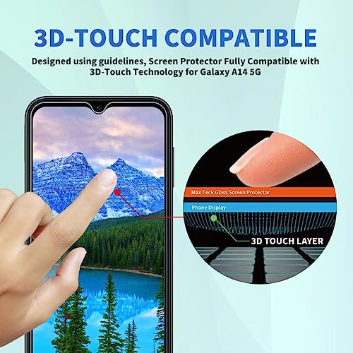 [3+3 Pack] Galaxy A14 Screen Protector With Camera Lens Protector, Hd Tempered Glass Film, 9H Hardness, Anti Scratch, Easy Installation, Bubble Free For Samsung Galaxy A14 5G #TOP5