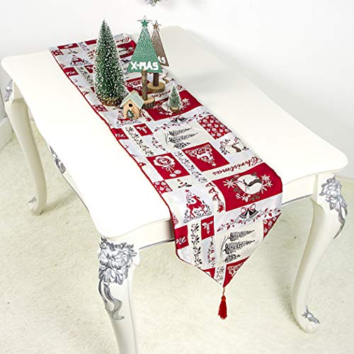 Joyibay Camino de Mesa navideño Camino de Mesa de Comedor Creativo de Doble Capa Decoración de Mesa de Navidad Accesorios de decoración navideña