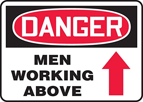 Panneau de danger chantier DANGER Men Working Above pour sécuriser les travaux en hauteur