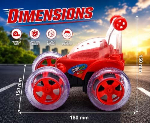 Image of RC Stunt Car Toy for Kids with 360 Rotation, Colorful Flashing Lights and Music-Multicolour