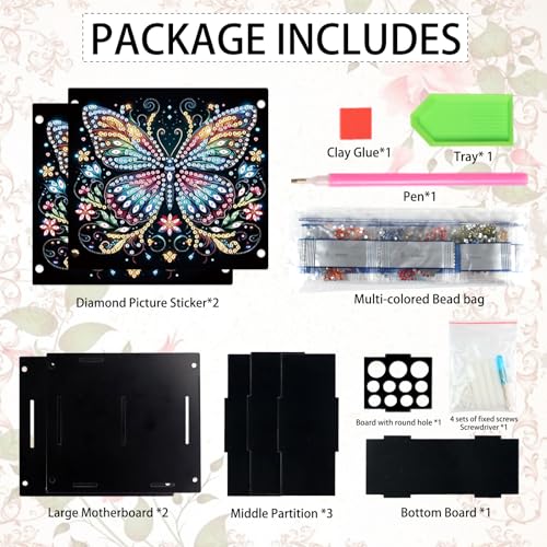 Image of DIY 5D Diamond Painting Pen Holder, Colorful Butterfly Diamond Art Pen Holder Organizer, Crystal Rhinestones Art Desk Organizer with Beads, Pencil Organizer for Craft Desk or Gift