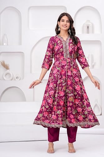 Image of MANHAREE | Women's Rayon Kurta with Pant & Dupatta Set