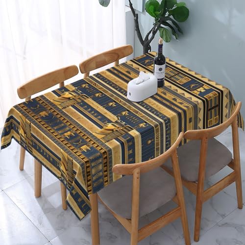 PHAYAH Tovaglia rettangolare da 137 x 183 cm, motivo affreschi faraonici egiziani, per casa, cucina, sala da pranzo, feste, uso interno ed esterno