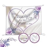 Salilena® Hochzeitsherz zum Ausschneiden (200x180cm) inkl. 2 Scheren und wiederverwendbarem Zip Beutel aus Baumwolle - Hochzeitsherz zum Ausschneiden einzigartiges Design - Standesamt Überraschung