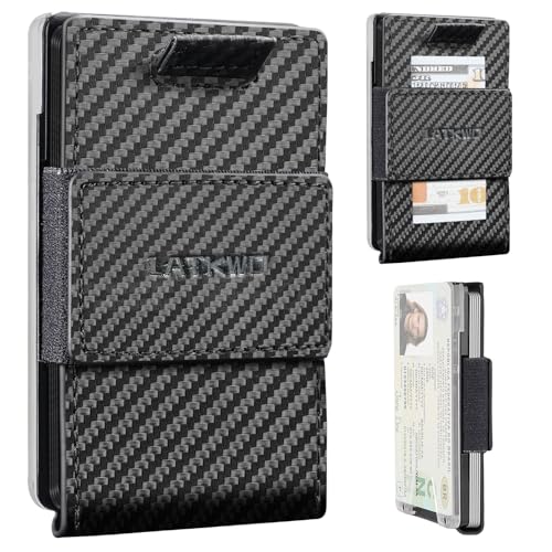 Slim Minimalist Metal Wallet for Men RFID blocking Front Back Poc...