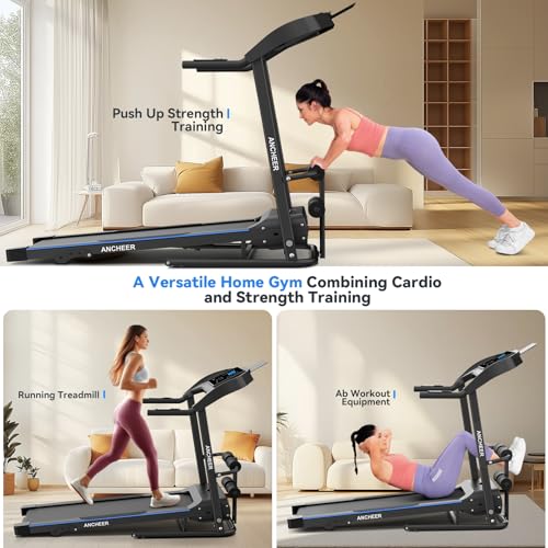 Image of Smart Treadmill with Sit Up, Foldable Treadmills for Home with Incline | 2026 Upgraded 3.5HP Portable Treadmill 350lbs Capacity, Multifunction Home Gym Equipment, Body Fat & Heart Rate Monitor