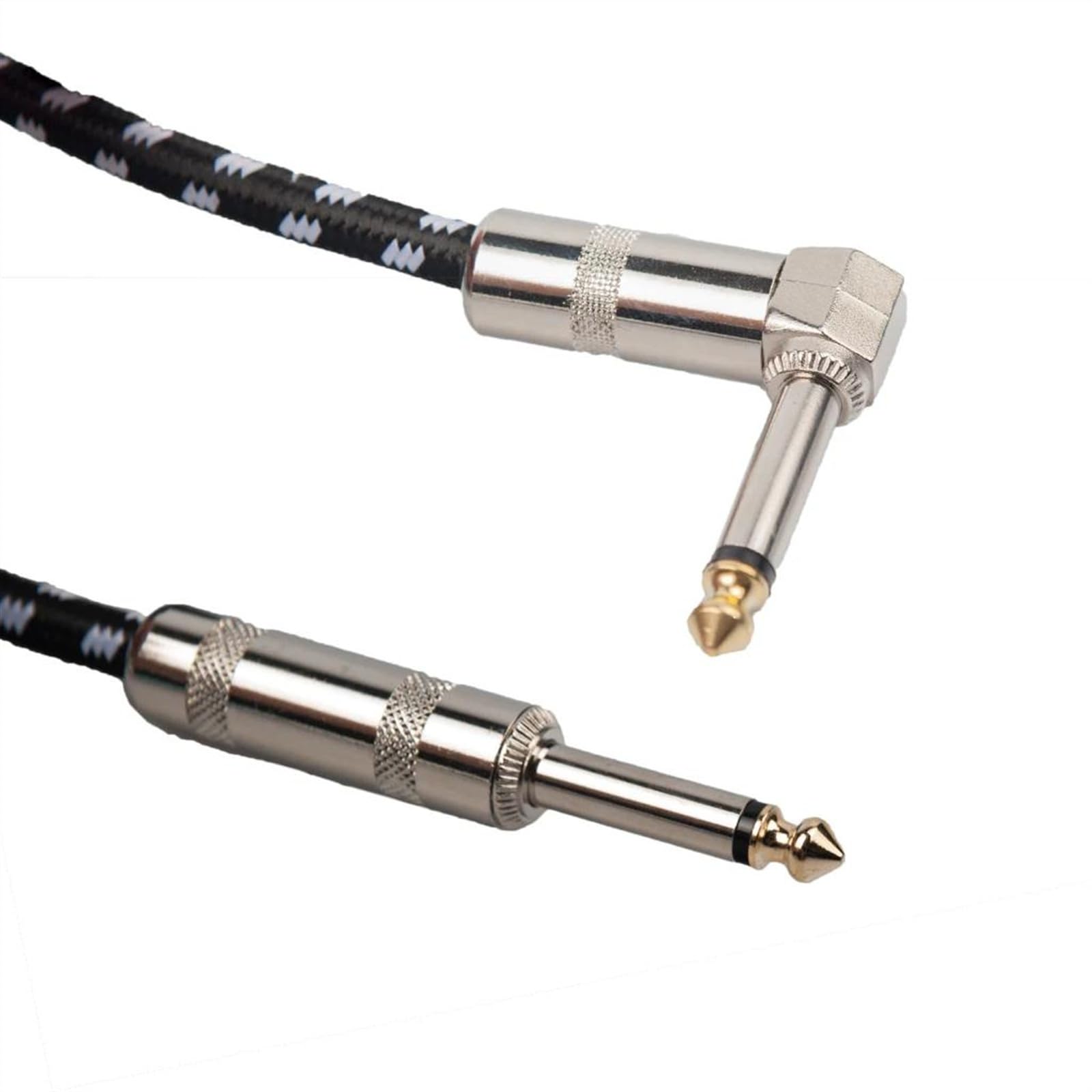 6 M Gitarrenkabel, Audio-Stecker Auf Stecker, Kabel, 6,35 Mm, Gerades Auf Rechtwinkliges Geflochtenes Audiokabel Audiokabel für Gitarreninstrumente