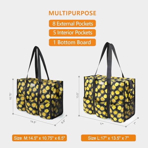 Image of TOPDesign Utility Water Resistant Tote Bag with 13 Pockets, Top Zipper Closure & Thick Bottom Support, for Working Women