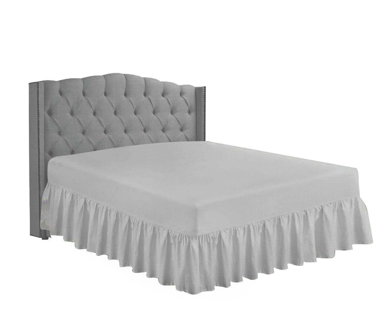 KOHSAR Non Iron Percale Valance King Size Fitted Sheet Easy Care Polycotton Fitted Valance Sheets, Poly Cotton Valance Sheet King Size.