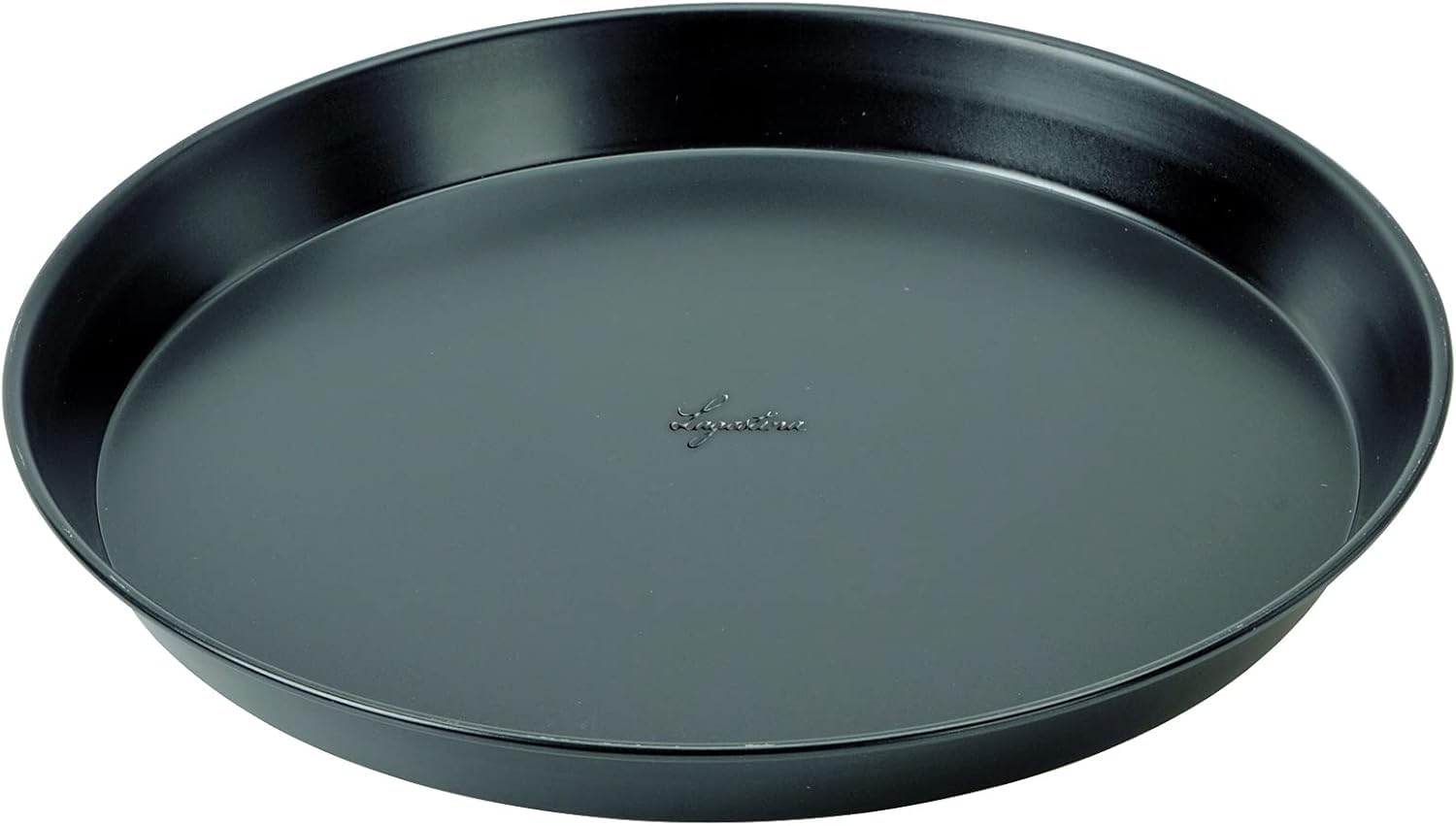 Lagostina Gustosa Teglia Pizza Rotonda in Acciaio Antiaderente per Forno, Nero, Diametro 32 cm