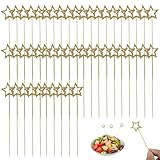 Whyzsjnclg Star Picks, Star Cocktail Picks 50pcs Bambus Zahnstocher für Vorspeisen 5.5 '' Pick Decorative Spieß für und Trinken, Weihnachten, Geburtstagsfeierzubehör