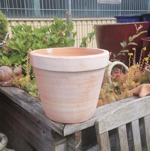 Generisch NEU !! Blumentopf ø 22 cm aus Terracotta Terrakotta Garten Deko Blumenkübel Pflanztopf Mediterran Schlicht