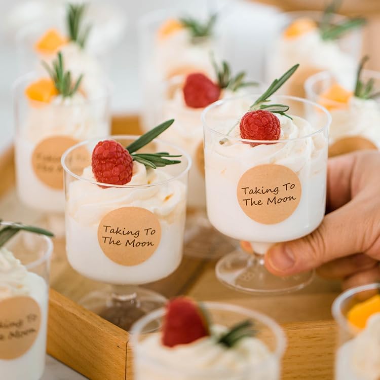 100 Pcs Clear Dessert Cups with Spoons 5 Oz Plastic Parfait Cup Disposable Appetizer Cup Round Serving Goblet Cup Dessert Cup for Party Fruit Ice Cream Mousse Pudding Appetizer Bowl (Clear) - Image 9