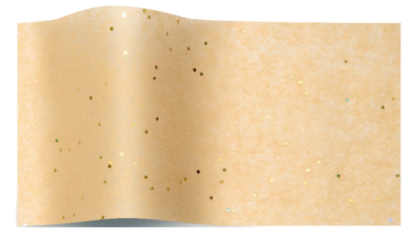 25 Gemstone Wrapping Tissue Paper Sheets ~ Luxury Sparkly Glitter GEM 35x45cm (Tan)