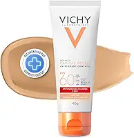 Vichy, Pigment Control, Protetor Solar Facial anti manchas com Alta cobertura, Vitamina B3, Ácido Tranexâmico, FPS60, 40g