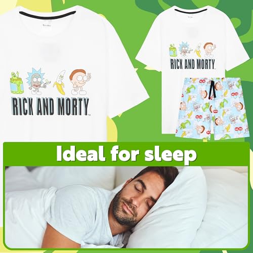 Get Trend Rick and Morty Mens Pajamas Set 100% Cotton Summer PJs Comfy 2 Piece Lounge Set Summer Pajama Set Gifts for Men2
