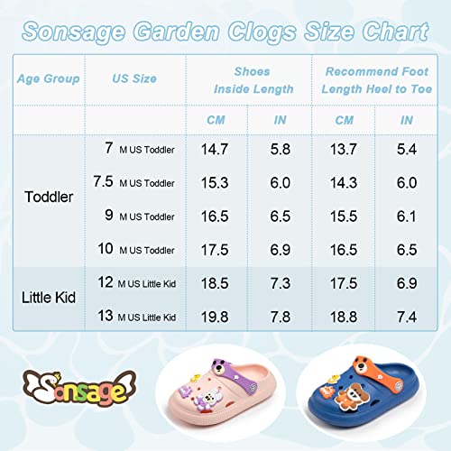 Sonsage Toddler Boys Girls Garden Clogs Water Shoes Little Kids Blue Summer Sandals Slipper Cute Bear Cartoon Lightweight Classic Outdoor Beach Pool Shower Shoe Size 9M #TOP5