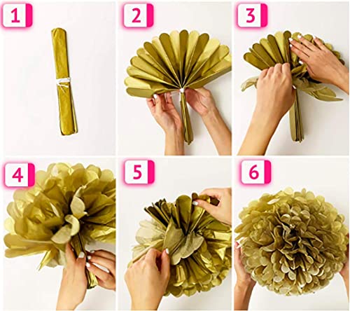 Image of Pink and Gold Baby Shower Decorations for Girl - 35 Pcs Princess Kit with It's a Girl Banner, Mom to Be Sash, Tissue Paper Pom Poms, Paper Lanterns, Bunting Garland - Baby Girl Party Supplies